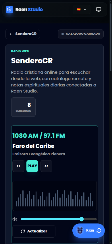 SenderoCR Web en navegador movil